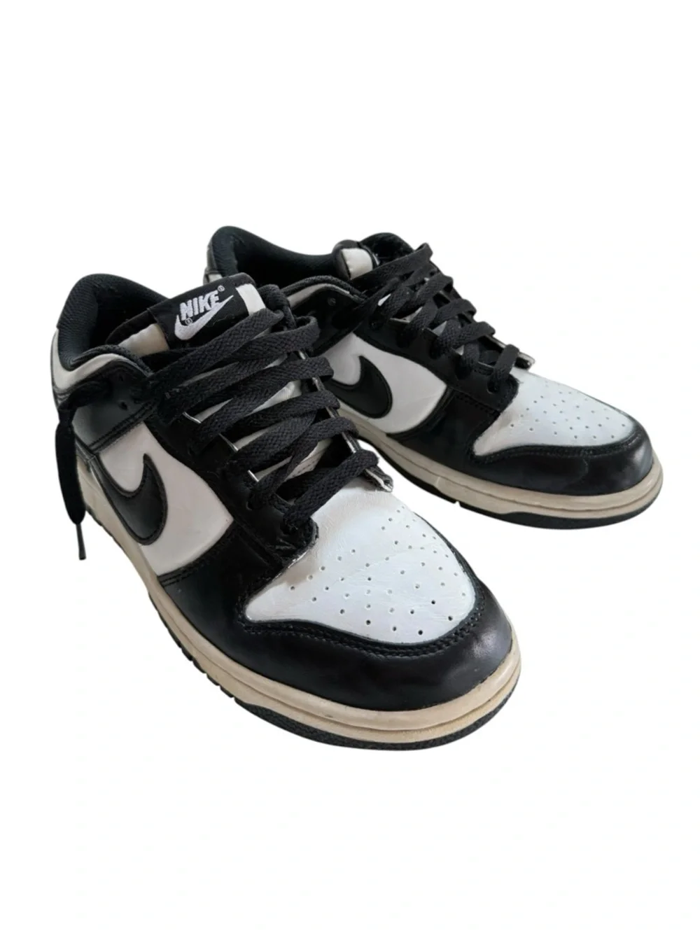 Nike Dunk Low Panda Sneakers Black White Size 7Y(Man), 8.5Y ( Woman) Lace-Up